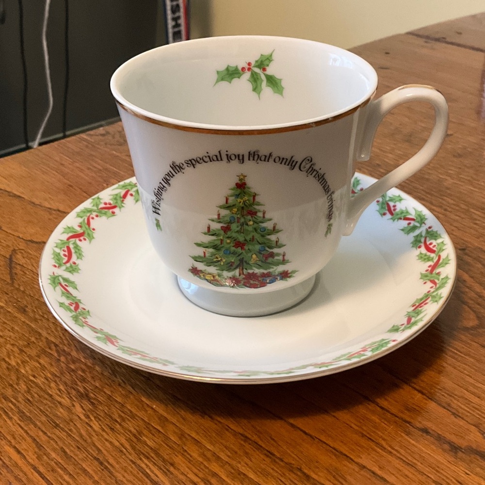 3 for $30 item - Christmas Tree Teacup and Saucer Set
